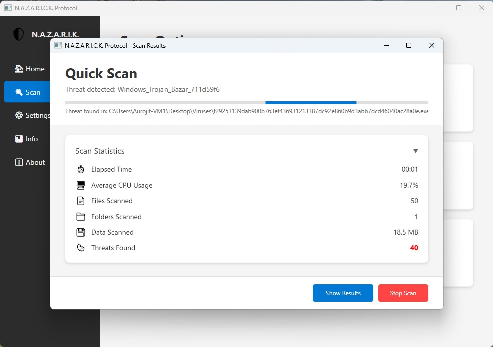 Scan Progress Window